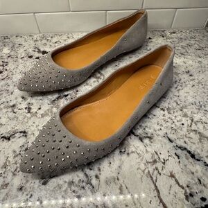 J. Crew Gray Studded Flats, Women Size 7, Great Condition